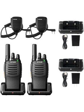 2 Pack Long Range Walkie Talkies with Mic & Extra Chargers - Portable FRS Radios